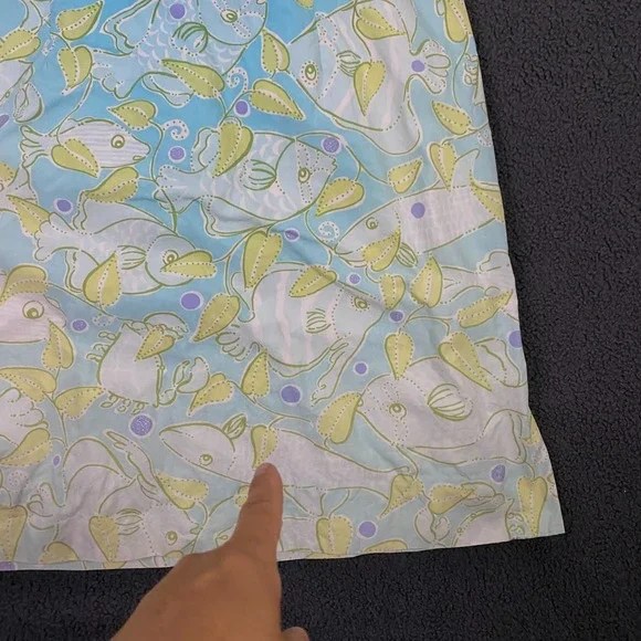 Vintage Lilly Pulitzer Dress size 14 Fish Print Tropical Summer Sleeveless Blue - Picture 2 of 15